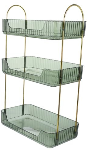 ANDRESLAD Badezimmer-organizer 3-lagiges Lagerregal Abschließbarer Make-up-organizer Toilettenartikelhalter Für Die Arbeitsplatte