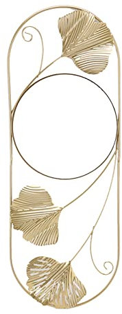Leapiture Metall-Ginkgo-Blatt-Spiegel, künstlerischer Metall-Wandspiegel, Metall-Blatt-Wandspiegel, Ginkgo-Blatt-Wandspiegel, Ornament, Wandkunst-Spiegel für Schlafzimmer,