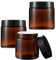 Wanmu Lot De 3 Pots En Verre Pot Vide En Verre Ambré De 100 ml Pots De Crème Pots De Crème Pots De Pommade Récipients Cosmétiques En Verre Marron Récipients De Crème Pour Cosmétiques Crèmes Lotions