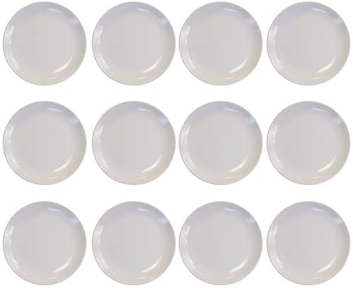 12 platos de postre de melamina, 193 mm, fabricados en Italia, ligeros y resistentes, conforme a las normas europeas, ideales para restaurantes y catering, aptos para lavavajillas