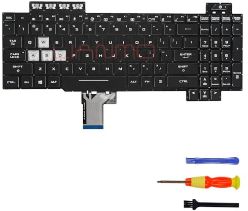 Clavier de rechange avec rétroéclairage pour Asus TUF Gaming FX504 FX504GD FX504GE FX504GM FX80 FX80GM (anglais américain, rétroéclairé)