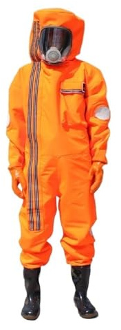 Wespenschutzkleidung, verdickter kompletter Satz atmungsaktiver Bienenfang-Antihornenanzug mit Ventilator, Imkerausrüstung(Orange,XL)