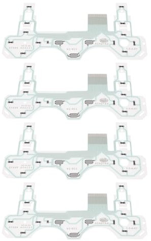 OTOTEC 4 x Flachbandkabel, Leiterplatte, leitfähiger Film, kompatibel mit PS2-Controller, 18-poliger Steckeranschluss, Ersatztaste, Ersatzfolie (SA1Q42A 18P)