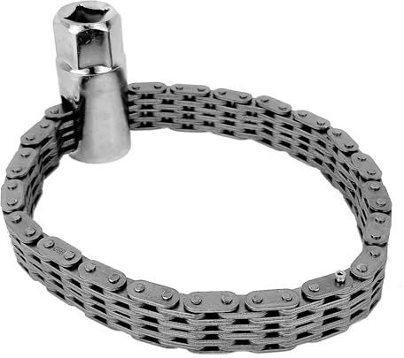 HERO Universal Ölfilter-Kettenschlüssel Ölfilterschlüssel Innenvierkant 12,5 mm (1/2) Ölfilterkette Doppelketten Kettenbandschlüssel 130mm Ölfilterband für Motorrad Auto-Ölfiltern, Ölfilter Wechsel