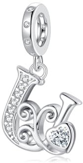 Letter Charms für Pandora Armbänder Silber Alphabet Initiale Charms U Bead Anhänger Schmuck Geschenk für Frauen Mädchen