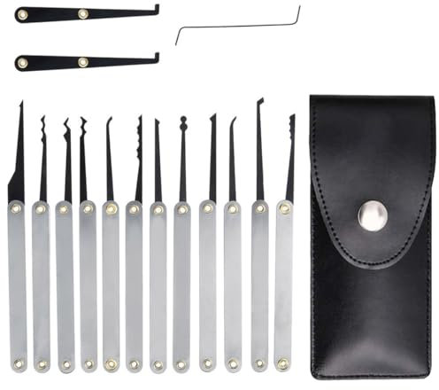 UENXRXE 15 Stück Lock Picking Tool Set, Lockpicking Set, Schlösser Knacken, Lock Picks Inkl. Spanner,Schloss Picking, Profi Dietrich Set,Pick Set Kit