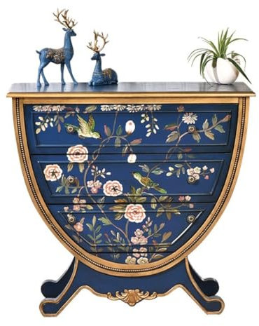 GAROEN Aparador Tipo Buffet, Mueble de Entrada Pintado a Mano, Mueble Lateral Decorativo para Sala de Estar, Mueble de Almacenamiento, Mueble Lateral de Cocina de Lujo Ligero, aparador Tipo Buffet