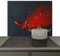 KitchenYeah© Spritzschutz Küchenrückwand Vinyl 60x52 cm Küche Wand Deko Küchenwand Rückwand, Ceranfeldabdeckung Pfeffer - Kräuter - Beton - Rot - Grau