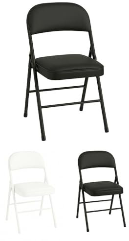 Jardin202 - Silla Metálica Acolchada Plegable 80x46x46 cm | Ideal para Hogar y Eventos | Pack 4 uds (Negro)