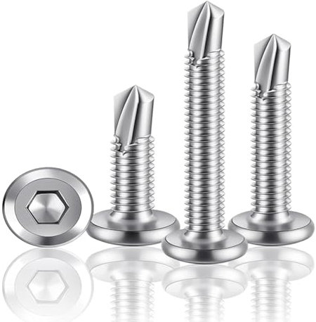 eupdd 120 Pièces Vis Autoforeuse Inox: M5.5×16/19/25mm Vis Autoforeuse Metal, Inox pour Bois, Tôle d'acier, Plaque de plâtre, autoperforante, Autotaraudeuses Acier Inoxydable