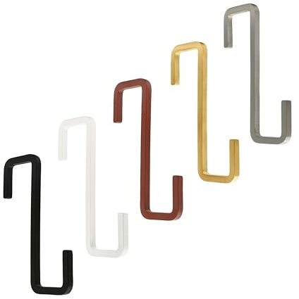 Natural Goods Berlin 9x GARD Haken RECHTECK - S Haken Schwarz Metall 30 x 100 mm - Haken für Kleiderstange - Garderobenhaken zum Einhängen - Kleiderhaken für Stange - Haken Garderobe, Küchenhaken
