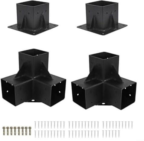 FACAIIO Kit de quincaillerie pour pergola en acier 4 x 4 avec vis de montage pour structure de jardin