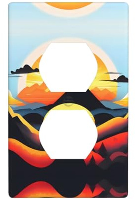Sunrise Mountain Doppelseitiges Wandplatten-Set, Steckdosenabdeckung, Standardgröße: 11,4 x 7,9 cm