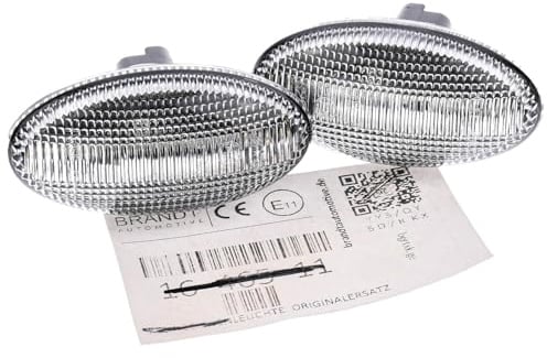 BRANDT Seitenblinker Set LED Kotflügel Blinker + Kabel Weiss passend für Peugeot 407 I D2 107 I 607 I Z8 307 I T5 1007 I A8 206 I 206+ T1 T3E Blinkleuchten