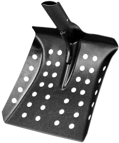 TIDTALEO Pala Metálica para Barro Hierro Perforado, Mango Cómodo | Color Plata, Limpieza de Zanjas y Desagües, Tamizado de Lodo E Impurezas Uso Estable