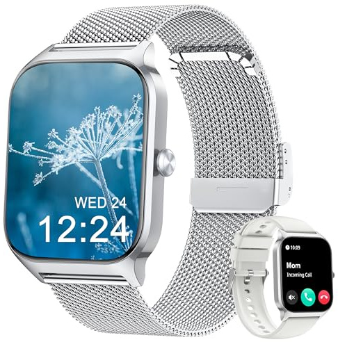 LODIMEKE Smartwatch Chiamate e WhatsApp, 1.85 Orologio Uomo Donna con Pressione Sanguigna, Frequenza Cardiaca, Sonno, 100+ Sports Contapassi, Fitness Watch Compatibile con Apple, Samsung, Android