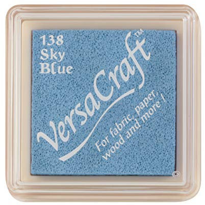 Tsukineko 05VKS138 VersaCraft Stempelkissen-Blau, Sky Blue-Klein-Wasserbasis, Deckend, Beständig gegen Ausbleichen-Embossing, pad size: 2,4 x 2,4 cm