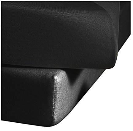fleuresse Comfort Spannbettlaken (96 % Baumwolle, 4 % Elasthan), mit Rumdumgummizug, Ökotex Standard 100, für Matratzen bis 26 cm Höhe, 90 - 100 x 200 - 220 cm, schwarz