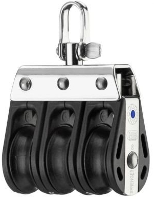 Sprenger 8mm S-Block mit 3 Rollen und Wirbel Nadellager