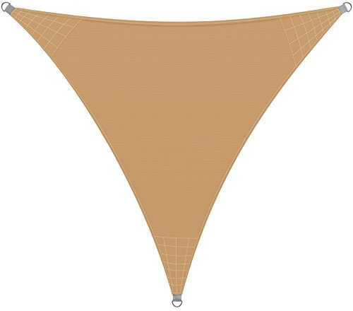 DETEX® Sonnensegel Wasserdicht Oxford Sonnenschutz Dreieck 5x5x5m 50+ UV-Schutz Garten Segeltuch mit Ösen Sichtschutz Windschutz Beige Terrassenüberdachung