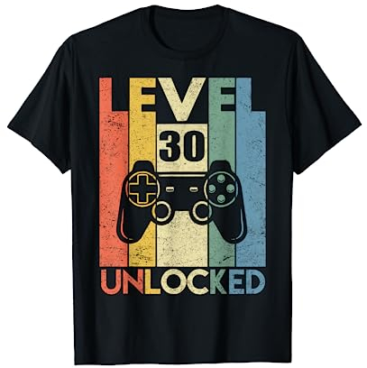 Livello 30 Sbloccato Divertente Video Gamer 30 Regali di Compleanno Maglietta