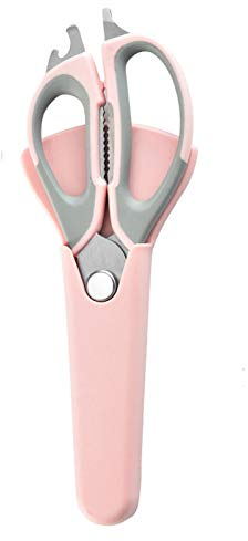 Forbici da Cucina, Forbici Cucina Smontabili, forbice cucina ultra resistenti affilate a mano con impugnatura in plastica affilata per pollo, pollame, pesce, carne, verdure, erbe e barbecue (Rosa)
