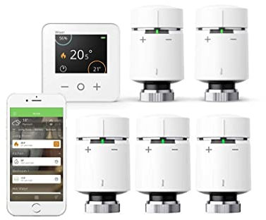 Drayton by Schneider Electric Wiser Multi-Zone Smart Thermostat and 2 Radiator Thermostat Kit - Combination Boilers Only - Heating Control, White