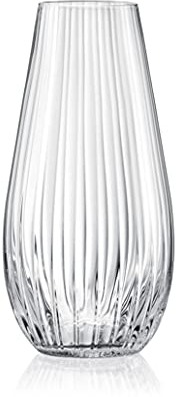 Kristallvase Wasserfall – bleifreie Kristallglasvase – ideal für Blumen, Blumensträuße oder als Dekoration (25 cm)