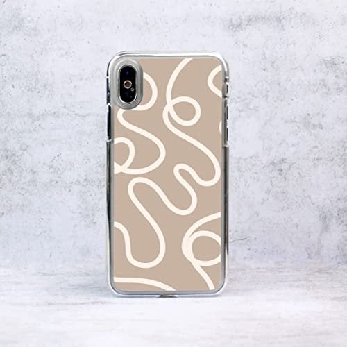 Pastel Swirls Pattern Plastic Phone Case/Cover Compatible with iPhone XR Beige