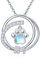 TANGPOET Katze Hund 925 Tier Pfotenabdruck Anhänger Halskette - Fußabdruck Schmuck Geschenk