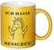 Glitzer Tasse mit Spruch Ich hasse Menschen | Gold | Einhorn | 330ml | doppelseitig bedruckt | Lustige Einhorntasse als witzige Geschenkidee zu Weihnachten für beste Freundin oder Kollegin