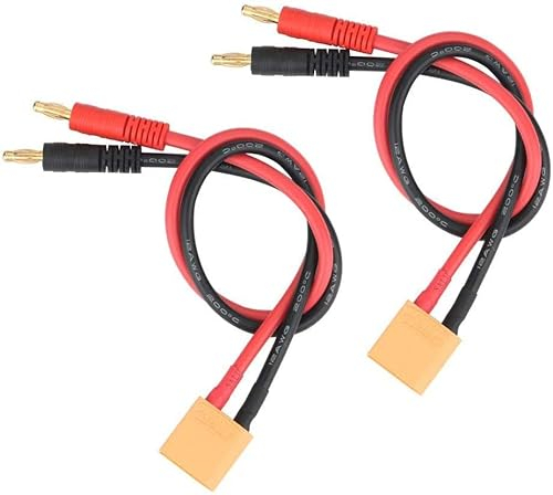 HRB 2 Pack XT90 Ladekabel Bananenstecker XT90 to 4.0mm Bananenstecker Kabel 11.8in 14awg XT90 Stecker Lipo Battery Aufladekabel for FPV RC Power Supply