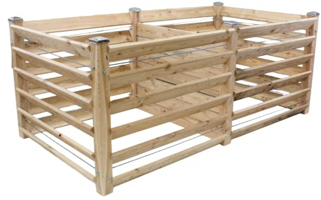 Moderner Komposter Duo ca. 120x233 cm Höhe 80 cm aus Lärchenholz Massivholz Steckkomposter Kompostsilo Holz Stecksystem