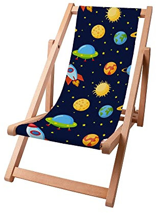 DreamRoots Kinder Liegestuhl Outdoor, Klappbarer Gartenstuhl für Draußen, Faltbarer Campingstuhl mit Waschbarem Bezug aus 100% Polyester bis zu 130 kg