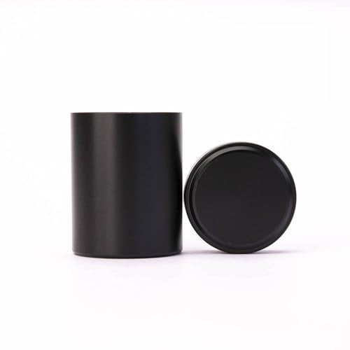 RetailTrends UK Aluminium Smell Proof Storage Container, Solid Colour Airtight Sealed Jar for Herbs: (Black)