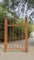 Patina Garden Gate with Metal Posts, Rust, Handmade, Including Door Lock DIN: Left (032194-1L: B101 H150cm)