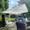 PURPLE LEAF Sombrilla de Exterior de Aluminio Blanco 3 x 4 m con Base en Cruz, Sombrillas Jardin Grandes Protección UV 50+ con 5 Niveles de Inclinación y Rotación de 360°, Blanco