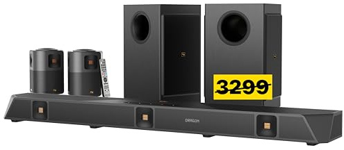 Nakamichi Dragon 11.4.6-Ch Surround System w Dolby Atmos/DTS:X Pro (Pro Cinema Engine), HiFi AMTs, Dual-Opposing 8 Subs, Bipolar Surr, 6 Discrete Height Ch, 3000 Watts Max Output. AVR-Grade Soundbar