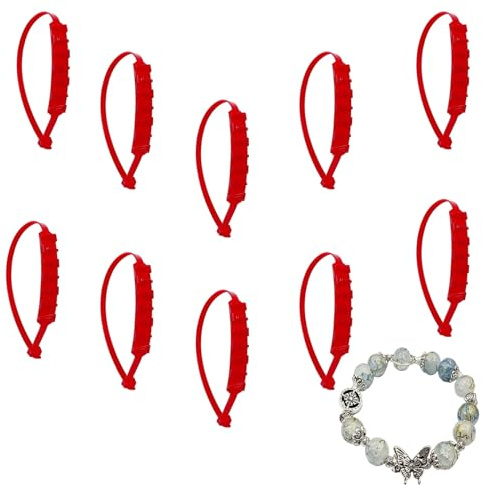 10 pz Inverno Anti-Skid Catene da neve for moto Biciclette Ruote for pneumatici Fascette antiscivolo Moto Strumento di catena for pneumatici di emergenza (Color : 10pcs red)