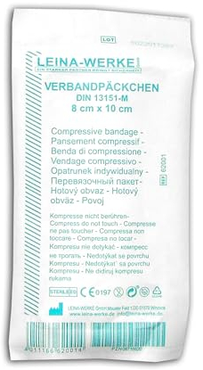 10x Verbandpäckchen DIN 13151-M 8 x 10cm - steril - zugehörig der DIN 13164 für KFZ & DIN 13157 / DIN 13169 für Betriebe - reduziertes ANGEBOT