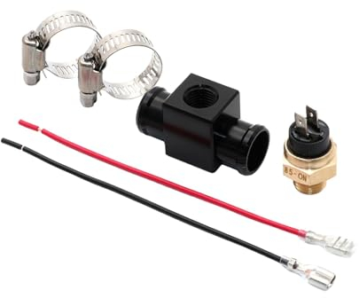 QSTDGVPW Lüfter Thermostat Temperaturschalter, Robuster Temperaturschalter, Kühler Set für 125–450 Motorräder, Schwarz
