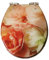 Abattant de WC en Forme de Rose avec Couvercle de siège de Toilette en résine urée-formaldéhyde Ultra résistant, Fixe, Compatible avec la Forme U/V/O, Rose (Rose 40~48 cm x 33~38 cm)