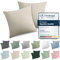 ATsense 2er Set Kissenbezug 60x60 cm - 100% Gewaschene Baumwolle, Kopfkissenbezug mit Reißverschluss, Oeko-TEX Zertifiziert Weich, Nicht Lleicht Verformbar,Beige-grau