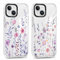 Foonary 2 Stück Transparent Hülle für Apple iPhone 13 Mini 5,4, Handyhülle mit Aesthetic Muster Blumen Motiv Design Mädchen Frauen Case, Silikon Bumper Schutzhülle Cover für iPhone 13 Mini, Blumen 01