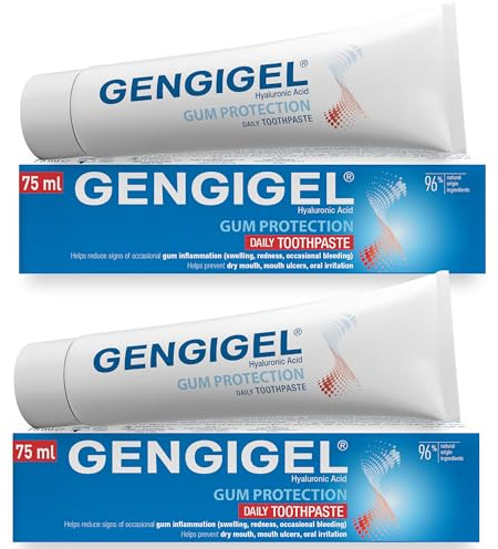 Gengigel Gum Protection Toothpaste 75ml, 2 Pack | Hyaluronic Acid Toothpaste For Gum Repair, Gum Disease Care & Mouth Ulcer Support, Daily Oral Care for Healthy Gums