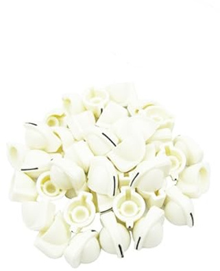 JOINPAYA 24pièces Boutons De Contrôle Pour Pédale Effet Et Ampli Boutons Pour Guitare Et Basse Blancs Remplacement De Potentiomètres