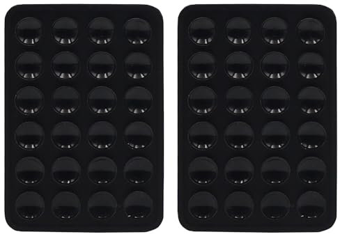 CEKA TECH Pack de 2 ventouses en Silicone pour Tous Les modèles de téléphones, Support de téléphone antidérapant pour Selfies et vidéos, Mains Libres, Durable et Facile à Utiliser(Noir)