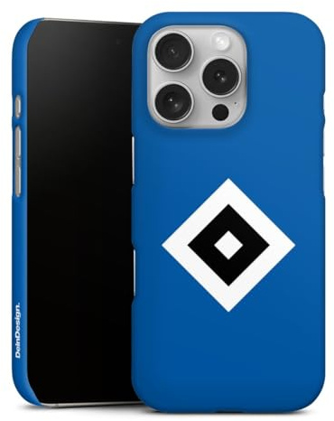 Premium Case kompatibel mit Apple iPhone 16 Pro Smartphone Handyhülle Schutzhülle matt HSV Logo Hamburger SV