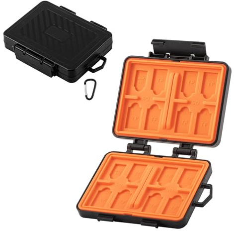 LICHIFIT Universal Speicherkartenetui für SD Karte TF Card Nano SIM Card 24 Kartensteckplätze Große Kapazität Speicherkartenbox Speicherkartenhalter Speicherkartenetui für Speicherkarten
