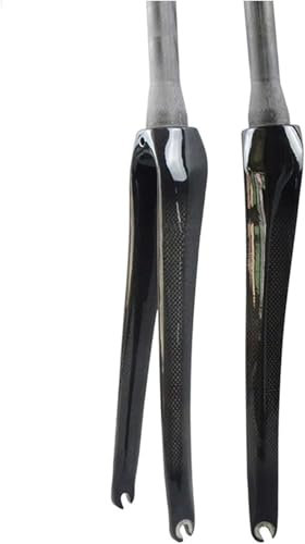 VZXATYOP Forcella Rigida for Bici Forcella for Bici da Corsa in Fibra di Carbonio 700C T800 Freno Tipo C Forcella Rigida Conica 1-1/2 QR 100 Mm(Glossy Black)